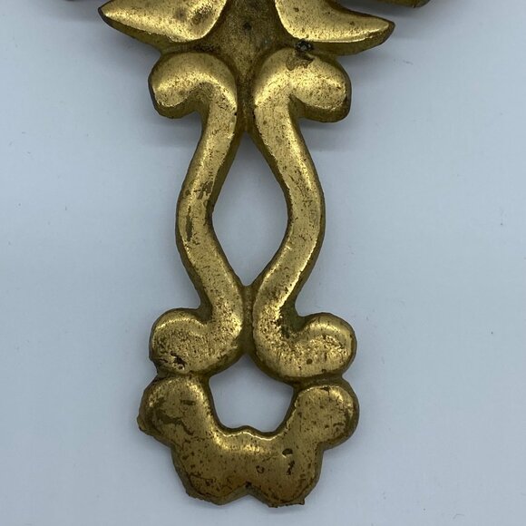 Vintage Solid Brass Trivet Hot Plate Decorative Eagle w/ Heart 7" Made in Japan - Picture 5 of 13